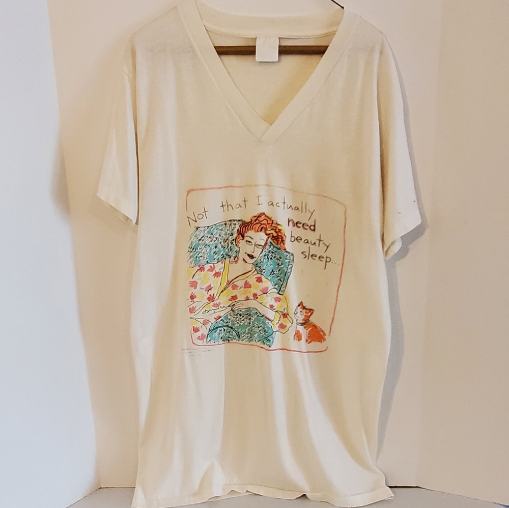 Vintage Single-Stitch Shoe Box Greetings V-Neck Sleep Shirt Size Large